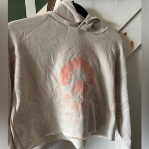 Maui and Sons Women's Cream Hoodie with Pink Graphic